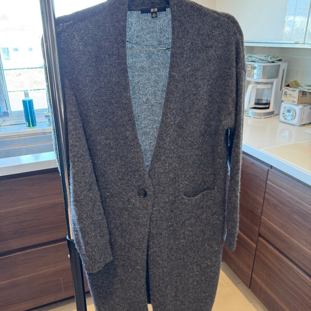 UNIQLO Women's Cardigan Coat Gray Size XS Wool